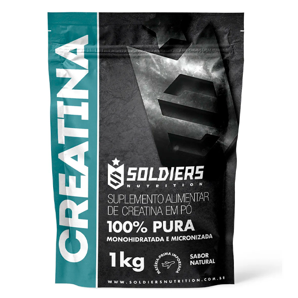 1KG - Creatina Monohidratada 1Kg Soldiers Nutrition 100% Pura Importada Alta Performance M�sculo Treino